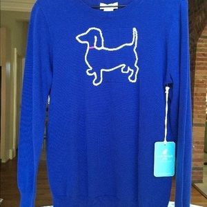 NWT *WOVEN COTTON* DACHSHUND LONG SLEEVE SWEATER S